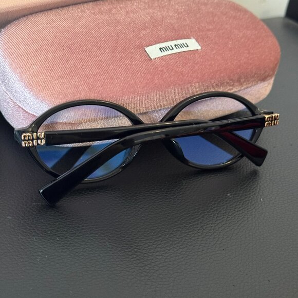 Miu Miu Minimal Round Black Eyeglasses Designer Fashion Frame